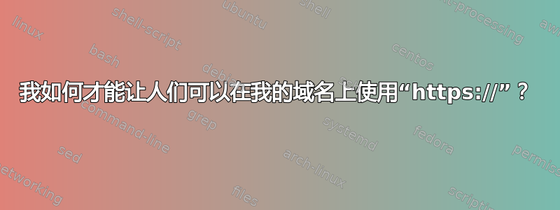 我如何才能让人们可以在我的域名上使用“https://”？