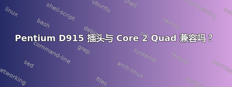 Pentium D915 插头与 Core 2 Quad 兼容吗？