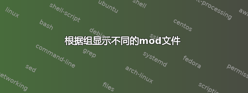 根据组显示不同的mod文件