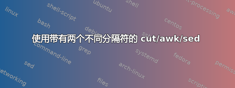 使用带有两个不同分隔符的 cut/awk/sed