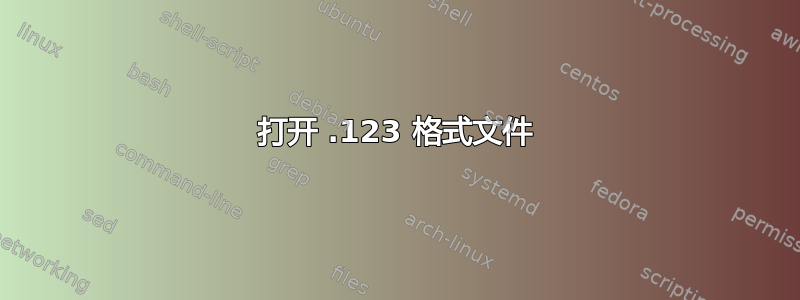 打开 .123 格式文件