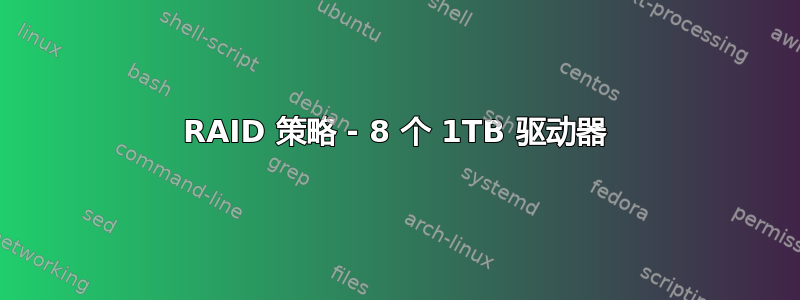 RAID 策略 - 8 个 1TB 驱动器