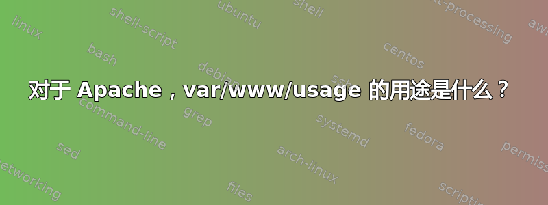 对于 Apache，var/www/usage 的用途是什么？