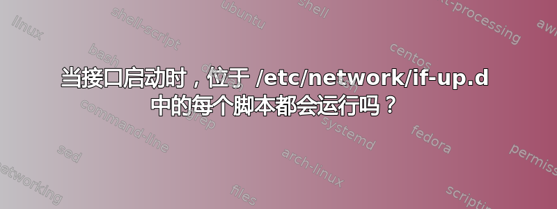 当接口启动时，位于 /etc/network/if-up.d 中的每个脚本都会运行吗？