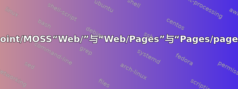 SharePoint/MOSS“Web/”与“Web/Pages”与“Pages/page.aspx”