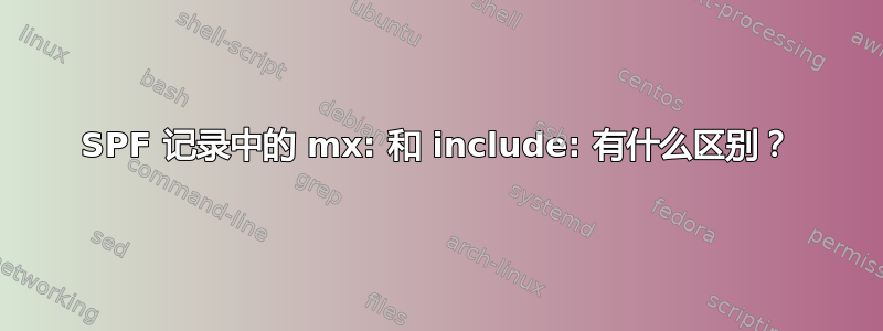 SPF 记录中的 mx: 和 include: 有什么区别？