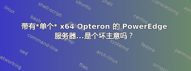 带有*单个* x64 Opteron 的 PowerEdge 服务器...是个坏主意吗？