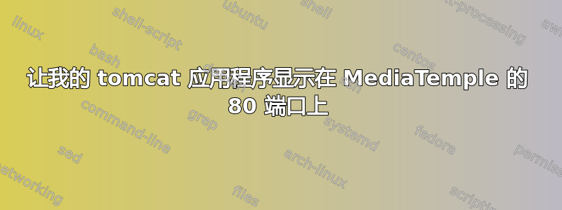 让我的 tomcat 应用程序显示在 MediaTemple 的 80 端口上