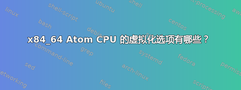 x84_64 Atom CPU 的虚拟化选项有哪些？