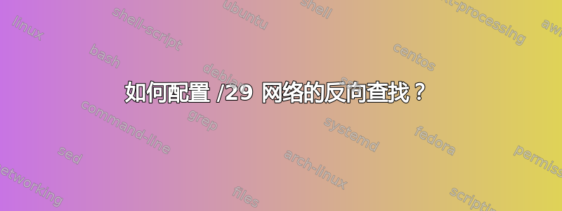 如何配置 /29 网络的反向查找？