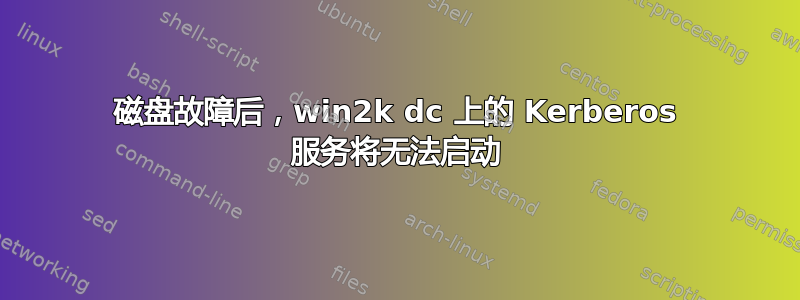 磁盘故障后，win2k dc 上的 Kerberos 服务将无法启动