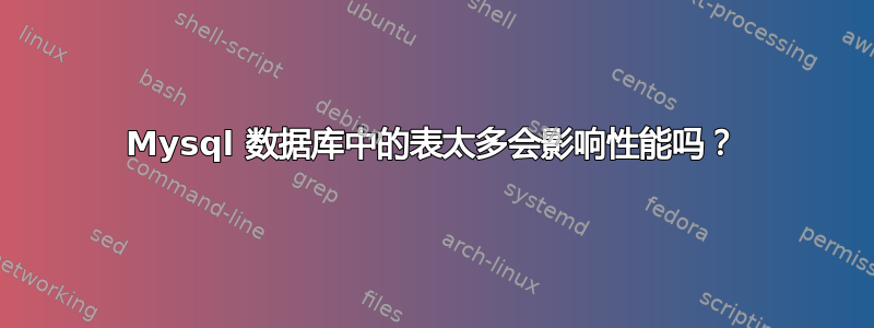 Mysql 数据库中的表太多会影响性能吗？