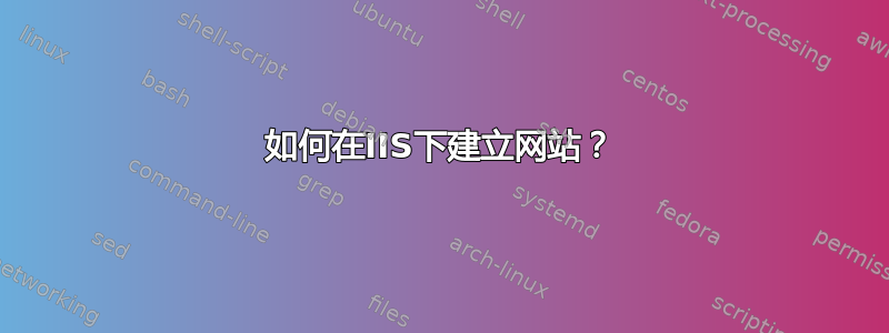 如何在IIS下建立网站？