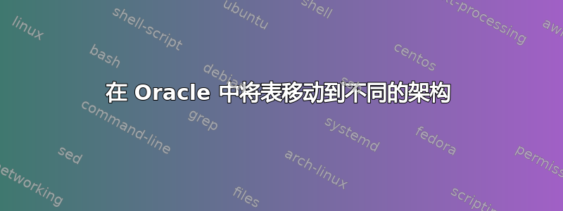 在 Oracle 中将表移动到不同的架构