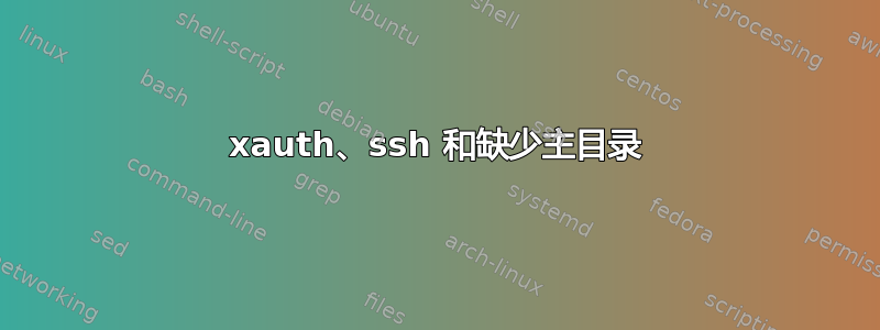 xauth、ssh 和缺少主目录