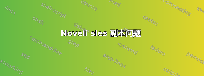 Novell sles 副本问题