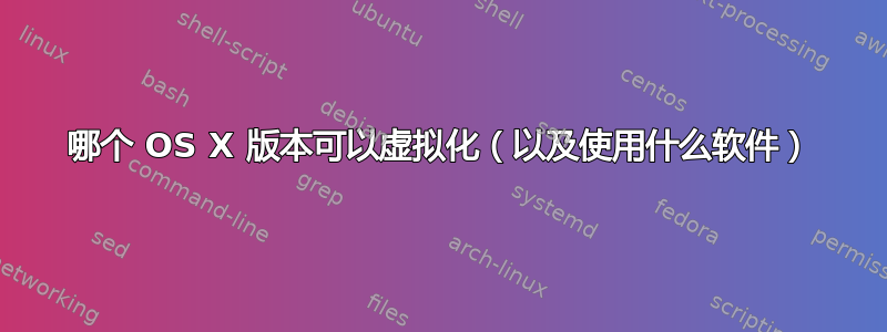 哪个 OS X 版本可以虚拟化（以及使用什么软件）