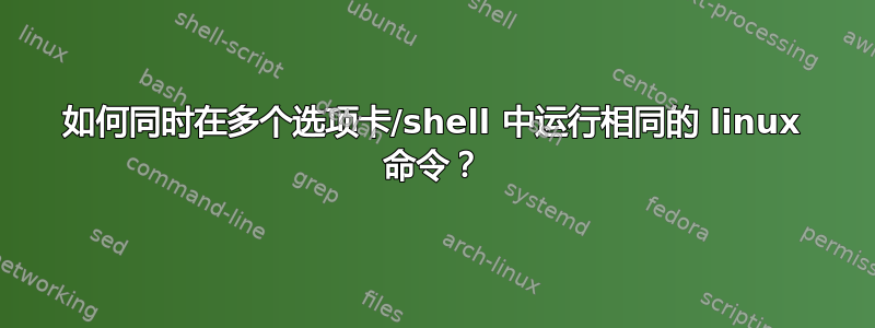 如何同时在多个选项卡/shell 中运行相同的 linux 命令？