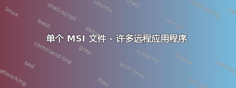 单个 MSI 文件 - 许多远程应用程序