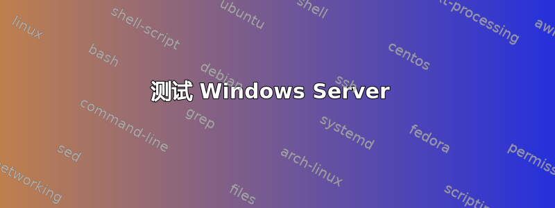 测试 Windows Server 