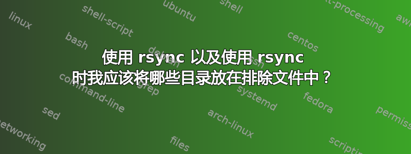 使用 rsync 以及使用 rsync 时我应该将哪些目录放在排除文件中？