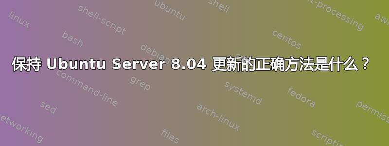 保持 Ubuntu Server 8.04 更新的正确方法是什么？