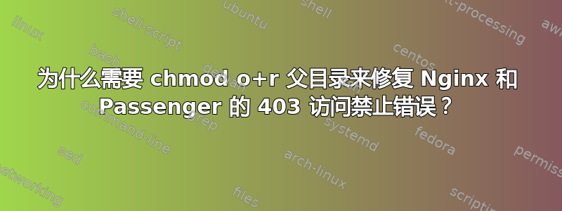 为什么需要 chmod o+r 父目录来修复 Nginx 和 Passenger 的 403 访问禁止错误？