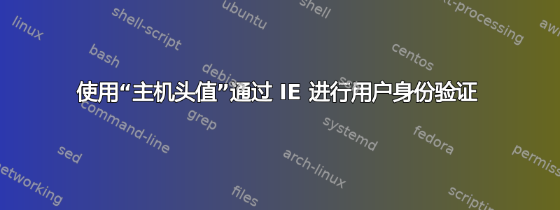 使用“主机头值”通过 IE 进行用户身份验证