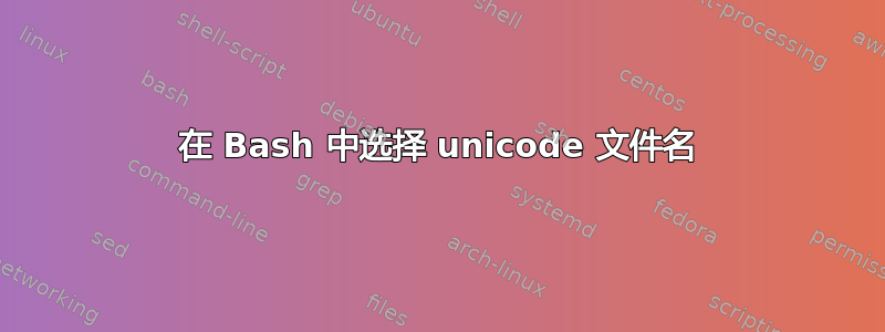 在 Bash 中选择 unicode 文件名