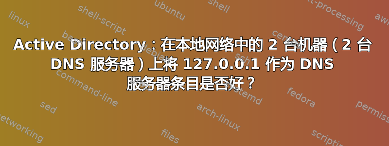 Active Directory：在本地网络中的 2 台机器（2 台 DNS 服务器）上将 127.0.0.1 作为 DNS 服务器条目是否好？