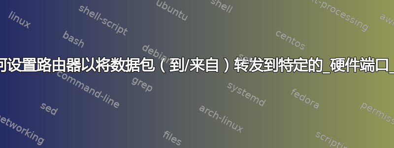 如何设置路由器以将数据包（到/来自）转发到特定的_硬件端口_？