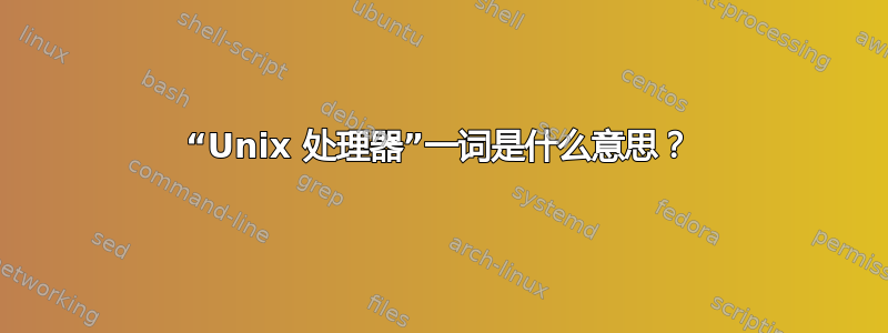 “Unix 处理器”一词是什么意思？