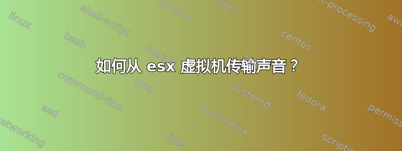 如何从 esx 虚拟机传输声音？