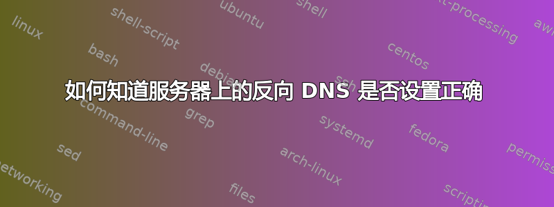 如何知道服务器上的反向 DNS 是否设置正确