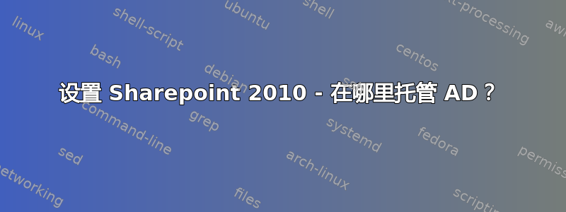 设置 Sharepoint 2010 - 在哪里托管 AD？