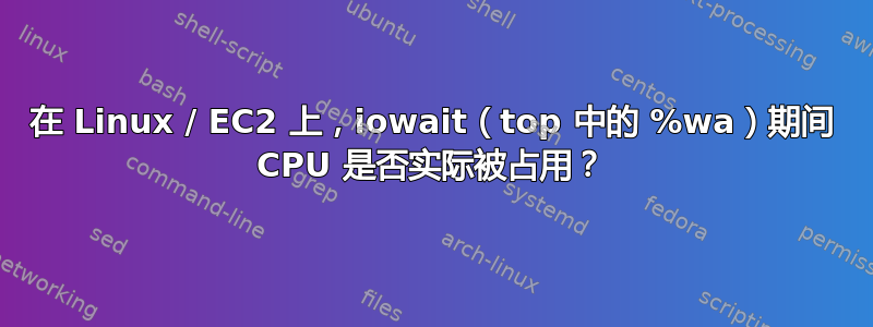 在 Linux / EC2 上，iowait（top 中的 %wa）期间 CPU 是否实际被占用？