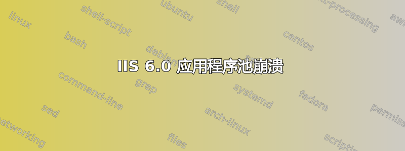 IIS 6.0 应用程序池崩溃