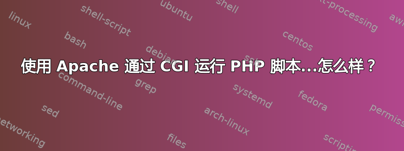 使用 Apache 通过 CGI 运行 PHP 脚本...怎么样？