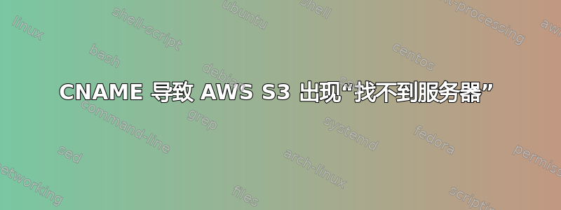 CNAME 导致 AWS S3 出现“找不到服务器”