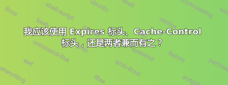 我应该使用 Expires 标头、Cache-Control 标头，还是两者兼而有之？