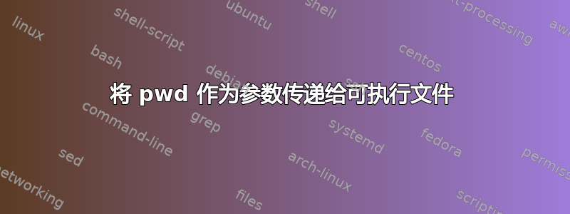 将 pwd 作为参数传递给可执行文件