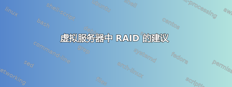 虚拟服务器中 RAID 的建议