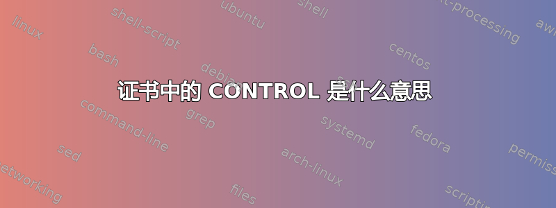 证书中的 CONTROL 是什么意思