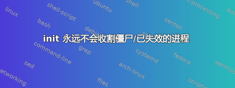 init 永远不会收割僵尸/已失效的进程