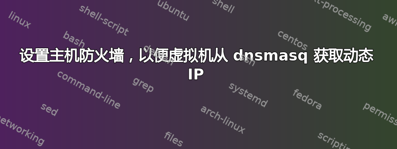 设置主机防火墙，以便虚拟机从 dnsmasq 获取动态 IP