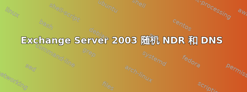 Exchange Server 2003 随机 NDR 和 DNS