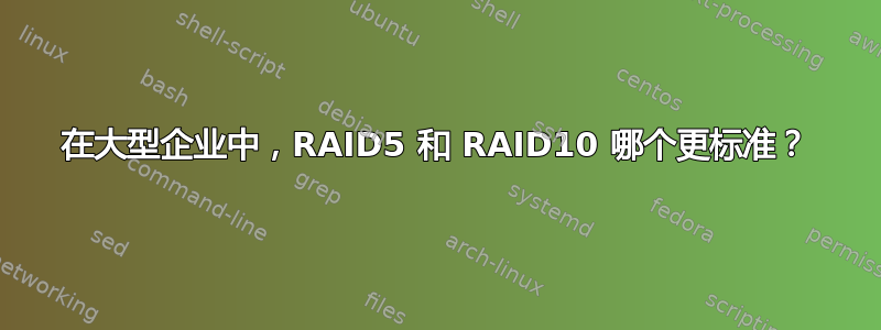 在大型企业中，RAID5 和 RAID10 哪个更标准？