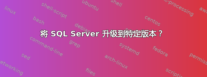 将 SQL Server 升级到特定版本？