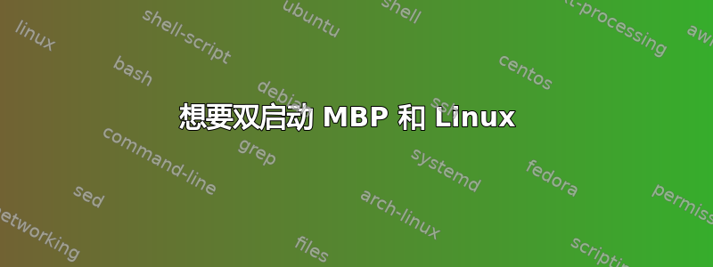 想要双启动 MBP 和 Linux 