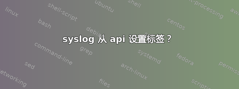 syslog 从 api 设置标签？